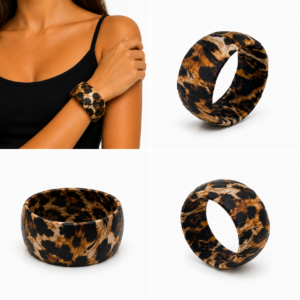 Bracciale donna rigido rivestito in Lycra Leo