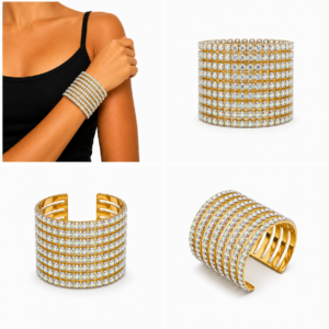 Bracciale rigido con Strass AB