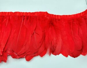 Frange piuma d’oca rosso