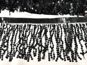 Frange paillettes nere