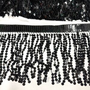 Frange paillettes nere