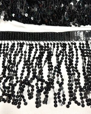 Frange paillettes nere