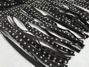 Frange tessuto con perline