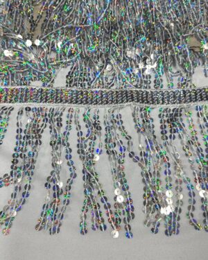 Frange paillettes argento