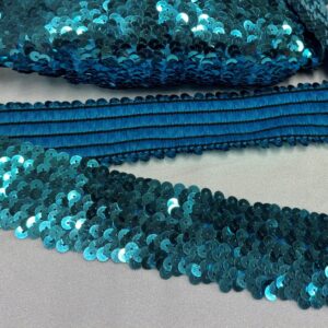 Elastico paillettes turchese