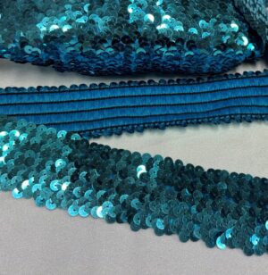 Elastico paillettes turchese