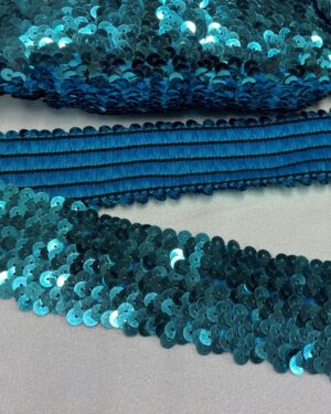 Elastico paillettes turchese