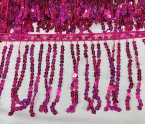 Frange paillettes fucsia