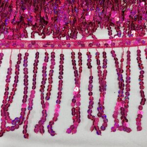 Frange paillettes fucsia