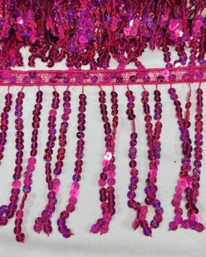 Frange paillettes fucsia
