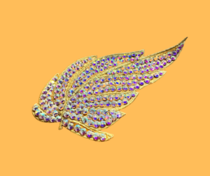 Applicazione foglia con strass