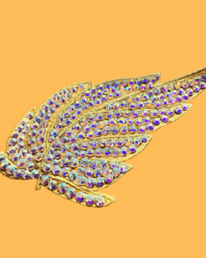 Applicazione foglia con strass