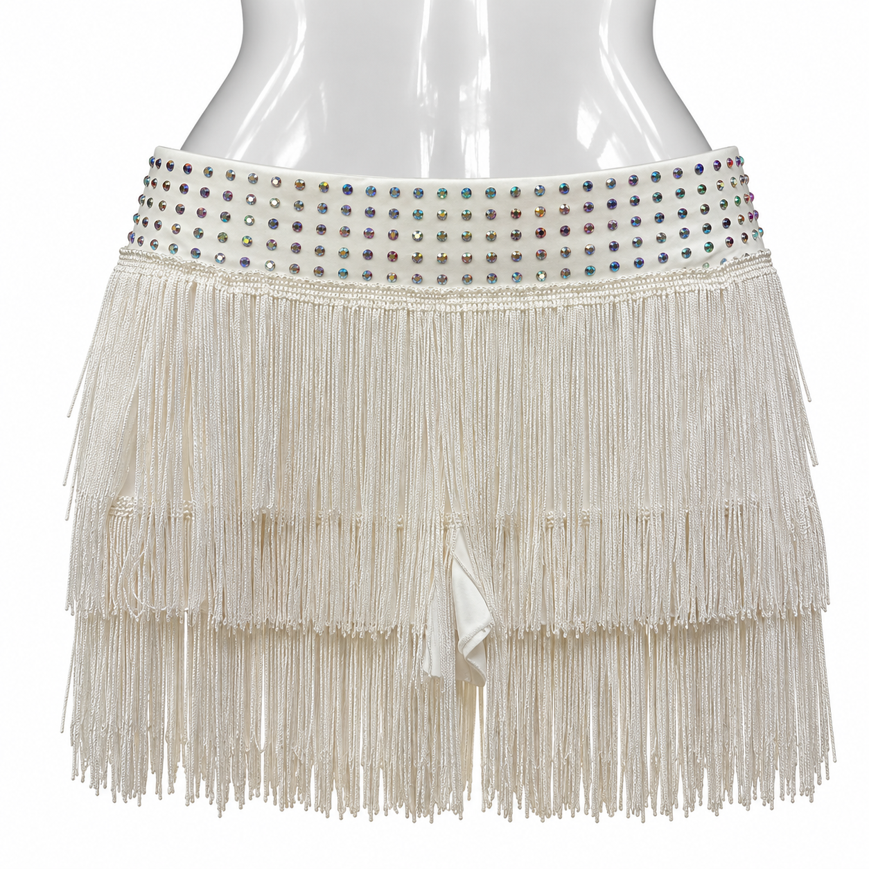 Gonna da ballo con frange e fascia in paillettes